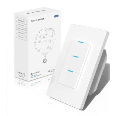 Imagem de XFOX Interruptor inteligente WiFi, interruptor de chave inteligente 3 Gang, controle remoto e de voz, suporta vida inteligente, aplicativo Tuya, 1 pacote