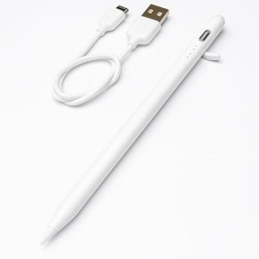 Imagem de Caneta Inteligente Stylus Pencil Palm Rejection, Alta Precisão 1.0mm, Bateria Longa Duração, Carregamento Rápido Toque Inteligente, Branco Compatível com iPads 2018+, Android, Premiun, Touch