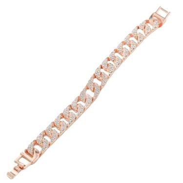 Imagem de Pulseira de elos cubanos europeus, estilo hip hop, pulseira de corrente de aço inoxidável, ouro, One Size, Madeira, Sem Pedra Preciosa