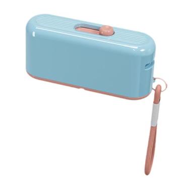 Imagem de KiBcsLic Dispensador de palitos de fio dental, estojo vazio multifuncional, decoração de palitos de dente que não quebra, organizador de caixa que não rasga, Azul