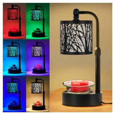 Imagem de Lâmpada de aquecedor de velas de árvore, aquecedor de velas com mudança de cores de LED com altura ajustável, temporizador, quarto, sala de estar, decoração de casa, aquecedor de cera derretido para
