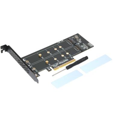 Imagem de GEEHOOD Placa adaptadora LM414 Dual M.2 NVMe para PCIe 5.0/4.0/3.0, SSD NVMe de 2 unidades PCI Express x8 / x 16 compartimentos para placa de expansão, requer BIOS da placa principal com bifurcação