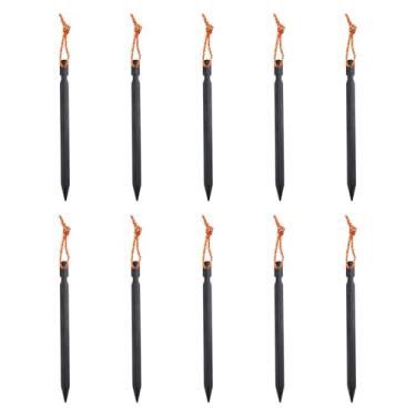Imagem de Pegciuho 10 Estacas para Barraca de Praia, Estacas de Alumínio para Barraca de Camping de Alta Resistência, âncoras para áreas Externas, Estacas para Barraca, Preto