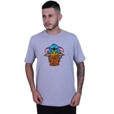 Imagem de Camiseta Unissex Lilo Stitch yoda Star Wars - Lafre, Cinza, G