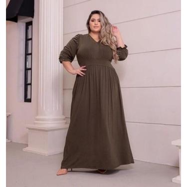 Imagem de Vestido Longo Plus Size Cássia Moda Evangélica Feminina - Miss Flower,