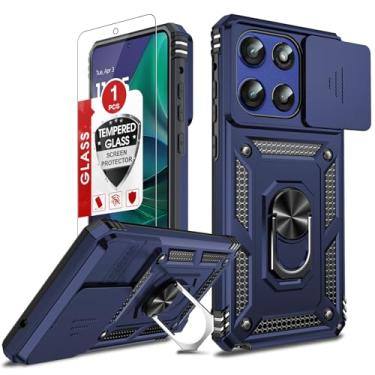Imagem de LeYi Capa para Moto G-Stylus 5G 2025, G Stylus 5G 2025 com capa deslizante para câmera e protetor de tela, [grau militar] capa com anel magnético suporte para Moto G Stylus 2025, azul