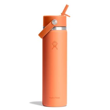 Imagem de Hydro Flask Garrafa de água - aço inoxidável isolado - tampa larga de palha, não derrama, à prova de vazamento em laranja néctar de 680 g