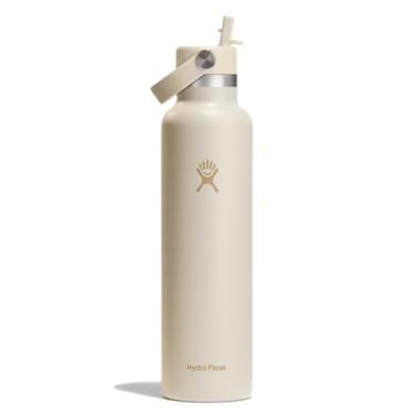 Imagem de Hydro Flask Garrafa de água - aço inoxidável isolado - tampa de palha, não derrama, à prova de vazamento em creme de coco de 680 g