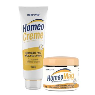 Imagem de Kit Creme Hidratação Cera Abelha HomeoCreme e Creme Homeo Mag Pés Ress