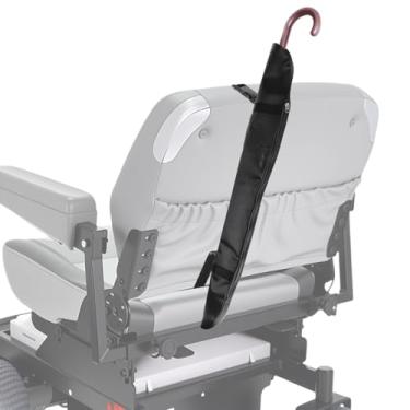 Imagem de CHOYTONG Suporte de bengala para scooters, cadeiras elétricas e cadeiras de rodas – bolsa de transporte universal para muletas e guarda-chuva, acessório de auxílio à mobilidade para bengala, muletas