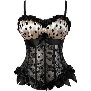 Imagem de Espartilho ADELCE Plus Size Lace Up Bustier Overbust Beige XS
