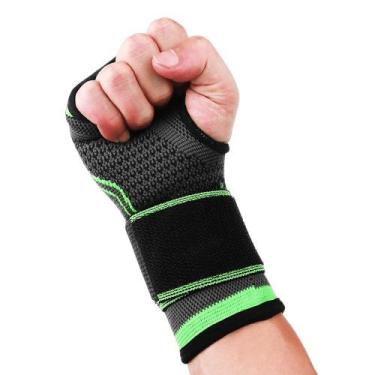 Imagem de Kit Par 2 Munhequeira Compressão Tendinite Órtese Ajustável Pulso Para