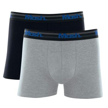 Imagem de Kit 2 Cuecas Boxer Cot El Bord, Mash, Masculino, Preto/Cinza Mescla, P