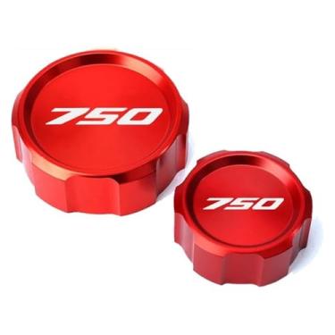 Imagem de Tampa de enchimento de óleo da tampa do reservatório de freio dianteiro traseiro da motocicleta compatível com Z750 Z 750 Z750S 2005 2006 2007 2008 2009 2010 2011 2012 (2-vermelho)