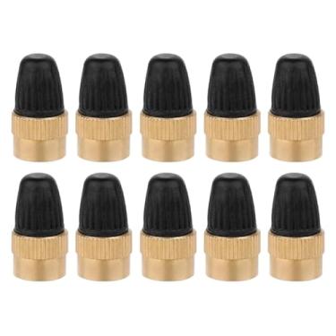 Imagem de Tampa de válvula ranhurada com removedor de núcleo de latão AV bico capa de poeira de ar para porta-malas de carro, motocicletas, peças de bicicleta de estrada (tampas AV GGD 10 peças)