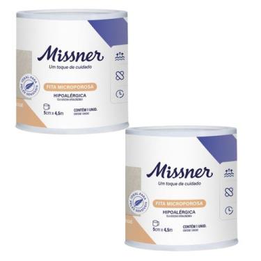 Imagem de Kit 2 Fita Microporosa Bege 5cm X 4,5m - Missner