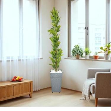 Imagem de Planta Artificial Bambu Mosso Da Sorte, com Vaso Grande Decorativo, 1,40 Metro, DecoraçãO Enfeite Sala Casa(Vaso Cinza)