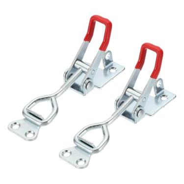 Imagem de HARFINGTON 2 peças de grampo ajustável M6 x 32 mm 179.6 kg capacidade de retenção 4002 estilo trava de liberação rápida prendedor com orifício de bloqueio para caixa de ferramentas gabarito tampa de