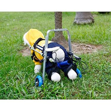 Imagem de Cadeira de rodas para cães, 4 rodas, ajustável, assistente de caminhada de animais de estimação para cães, carrinho de reabilitação, paralisado, cachorro, gatinho, cachorro, animal de estimação