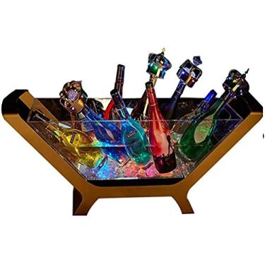 Imagem de AKALNNB Balde de gelo, balde de gelo com tampa e pinças de gelo, pequenos baldes de metal mini balde de flores preto balde de gelo batatas fritas lanche baldes de lata para festa