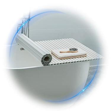 Imagem de Vassoio per Vasca da Bagno, cobertura per Vasca da Bagno com Otturatore Pieghevole impermeável, Pannello Isolante Anti-Polvere per il Bagno di Casa dell'Hotel, Spessore 1,2 cm, 8 Dimensioni (cor: