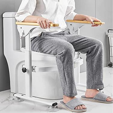 Imagem de Trilho de vaso sanitário, estrutura de segurança ajustável para banheiro, grades de segurança para idosos, alça de barra de apoio de assistência de corrimão, altura ajustável, estrutura de suporte