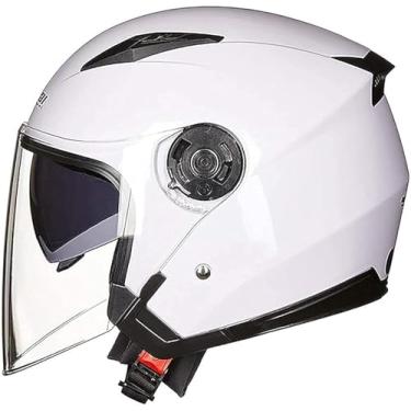 Imagem de Capacete De Motocicleta 3/4 Capacete De Motocicleta Retrô Capacete De Motocicleta Capacete De Motocicleta Aprovado Pelo Dot/Ece Com Viseira Dupla Capacete A Jato Para Scooter C, E, M/54-55CM