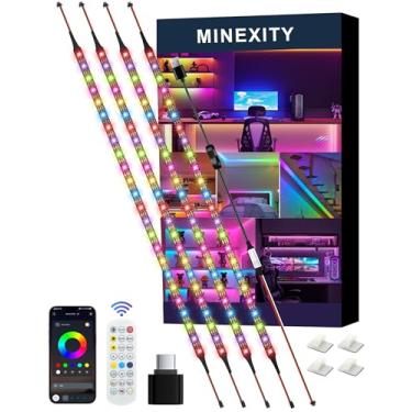 Imagem de Luz de fundo LED para TV, fitas de LED inteligentes RGB para TVs de 55 a 65 polegadas, controle remoto e aplicativo, luzes para jogos USB-A/C com modo DIY e modo de música, 117 LEDs