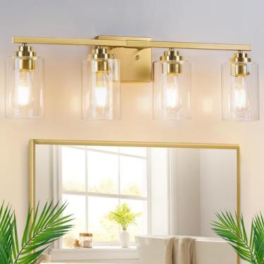 Imagem de Luminárias de banheiro VerRon 27" Gold 4-Light Vanity