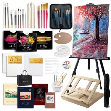 Imagem de Deluxe Kit de Pintura Profissional com Telas e Bolsa de Transporte, 137 Peças, MODERA M...
