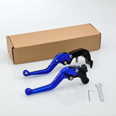 Imagem de Alavancas de freio curtas CNC ajustáveis para MT09 2024-2026 | MT-09 SP 2024-2026, fácil instalação, anodização fosca (azul)