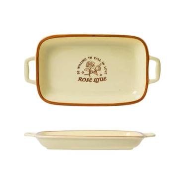 Imagem de Conjunto de utensílios de mesa de cerâmica cor sob o esmalte para casa personalidade simples criatividade - prato de peixe binaural retangular de 32,5 cm