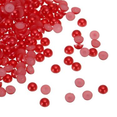 Imagem de Generic 300 peças de pérolas planas de 6 mm de plástico ABS meia cúpula imitação de pérolas de artesanato para bricolage artesanato sapatos decorações roupas casamento Natal molduras de fotos