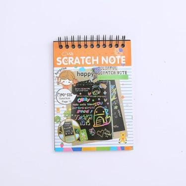 Imagem de Presente de artesanato de papel laranja: 1 pacote de cadernos arco-íris para jogos de festa de aniversário