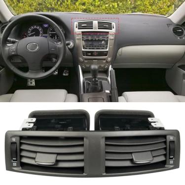 Imagem de APESER Painel de painel de ventilação central compatível com Lexus IS250 IS350 IS F 2006-2008, tomada de ar condicionado de painel com rodas manuais, substitui para 55670-53010 5567053010 (preto), 1