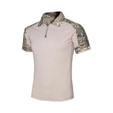 Imagem de Camiseta Tática Masculina de Secagem Rápida - Camuflada, Manga Curta p
