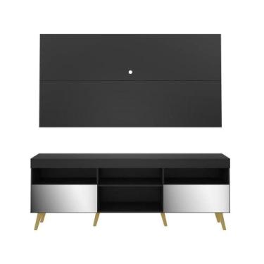 Imagem de Rack Painel Com Espelho Para Até 65 Fg3138 Preto/natural - MULTIMOVEIS