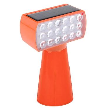 Imagem de Sinalizador Solar Viario Duas Cores Cone Obra Rodovia Alerta Emergencia Sinalizaçao Estrada Rua Avenida Acidente