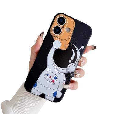 Imagem de Yonds Queen Capa fofa para iPhone Plus, design espacial de astronauta, design elegante, amortecedor, borracha TPU macia, antiderrapante, à prova de choque, capa criativa (telescópio preto, iPhone