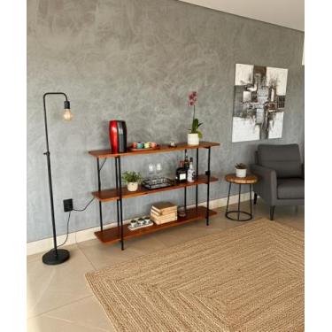 Imagem de Aparador Buffet com Pés de Ferro e Tampo de Madeira  Design Industrial