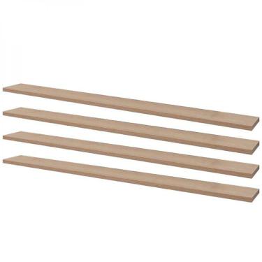 Imagem de Kit 4 Prateleiras 80 X 10cm Carvalho Suporte Invisível