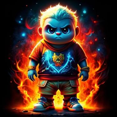 Imagem de Adesivo de Parede Infantil Estilo Anime Monstros Neon 3D Decorativo para Quartos 40x40cm