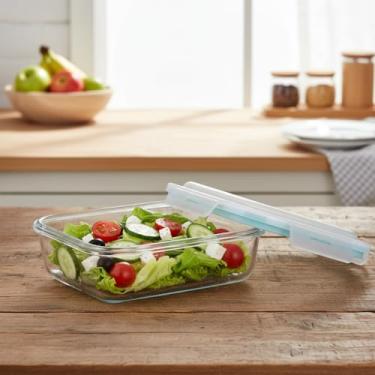 Imagem de Pote de Vidro Hermético Retangular com Tampa Plástica | Transparente, 370ml, Vedação Total | Compatível com Micro-ondas e Freezer, para Armazenamento de Alimentos