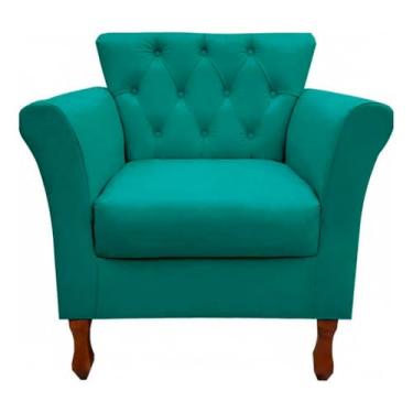 Imagem de Poltrona Decorativa Moderna Para Sala Quarto e Escritório Viena cor:Suede Azul Turquesa