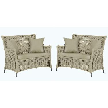 Imagem de 2 Sofás área Externa Igapó Alumínio Preta Corda Náutica E7 Rami