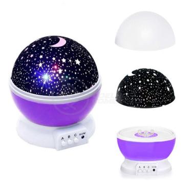 Imagem de Luminária Projetor Abajur Estrelas Galáxia Bonito Céu Roxo