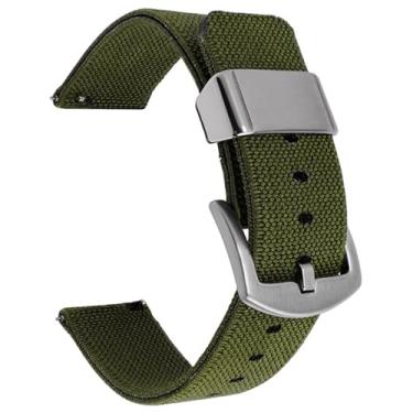 Imagem de Aoeiwv Pulseira de relógio de nylon de tecido elástico de 18 mm, 20 mm, 22 mm, 24 mm, à prova d'água, de liberação rápida, pulseira de reposição para homens e mulheres