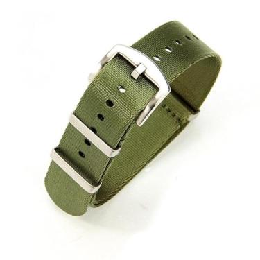 Imagem de hengfento2 Pulseira de relógio G10 de substituição para Omega Premium Nylon balístico militar Raf costurado Bond Iw 20 mm (verde)