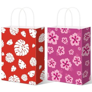 Imagem de snaxuda 24 peças de sacolas de presente de papel com alças fofas sacolas de lembrancinhas de festa de desenho animado Havaí, bolsa de doces, petiscos, para aniversário, chá de bebê, festa, feriado