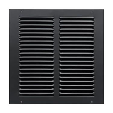 Imagem de Serve para abertura de duto 10x10 | Grade de ar de retorno de aço da Handua | Grelha de cobertura de ventilação para parede lateral e teto | Preto | Grade de admissão de ar frio HVAC | Dimensões